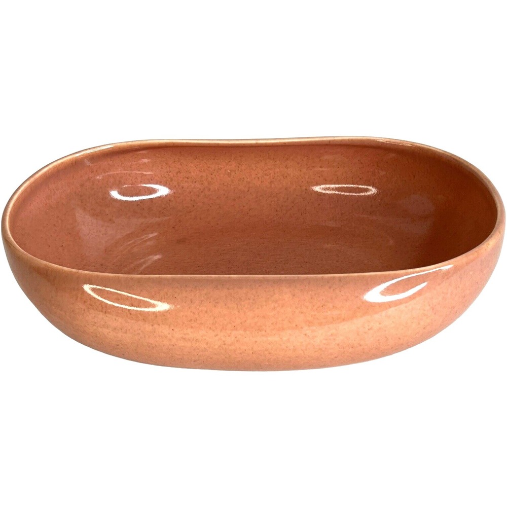 Russel Wright American Modern Coral Serving Bowl Oval Steubenville Pottery‎ VTG